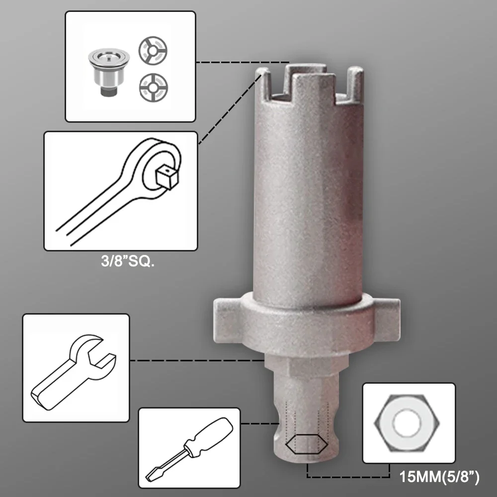 14 In 1 Faucet Sink Wrench Pipe Wrenches Faucet Sink Installer Kit for Bathroom Kitchen Plumbing Repair Installation Hand Tools thumbnail 3