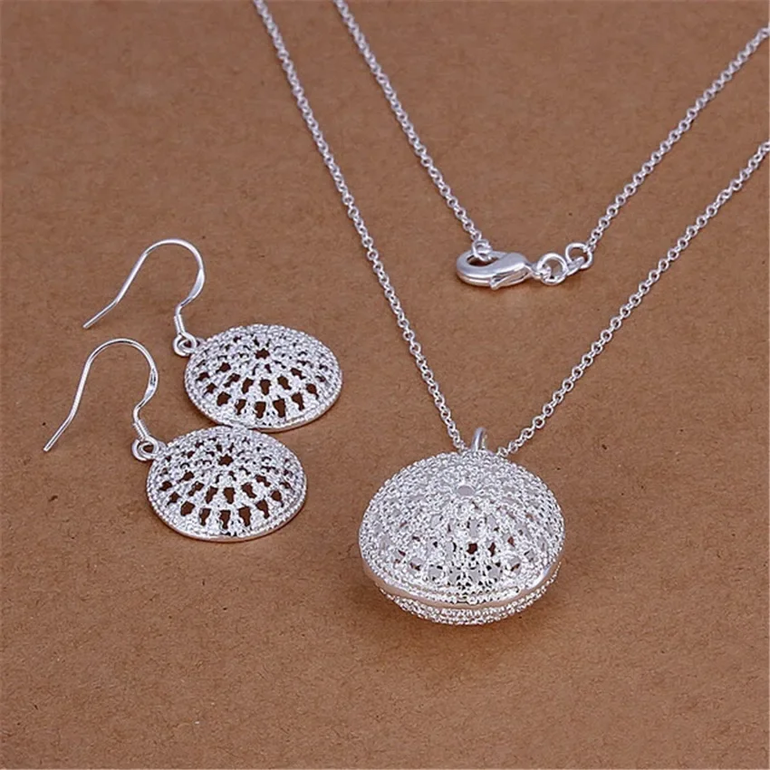 Charms Wedding 925 Sterling Silver Jewelry Fashion Pretty Pendant Necklace Earring Women Party Set TOP Quality Stamped thumbnail 5