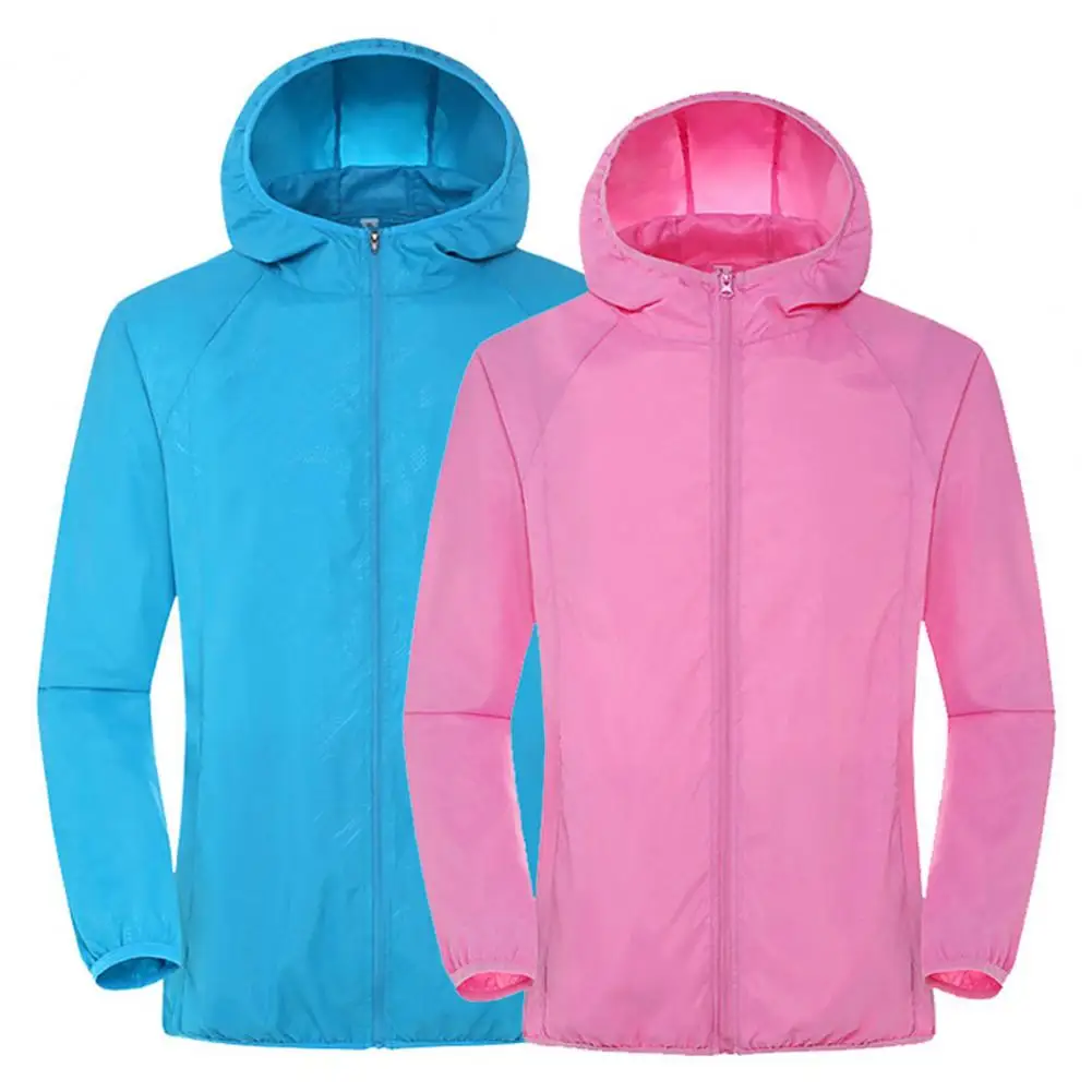 Sun Skin Coats Ultra Light Portable Foldable Hooded Windbreaker Jacket Unisex Anti UV Waterproof Camping Rain Jacket thumbnail 2