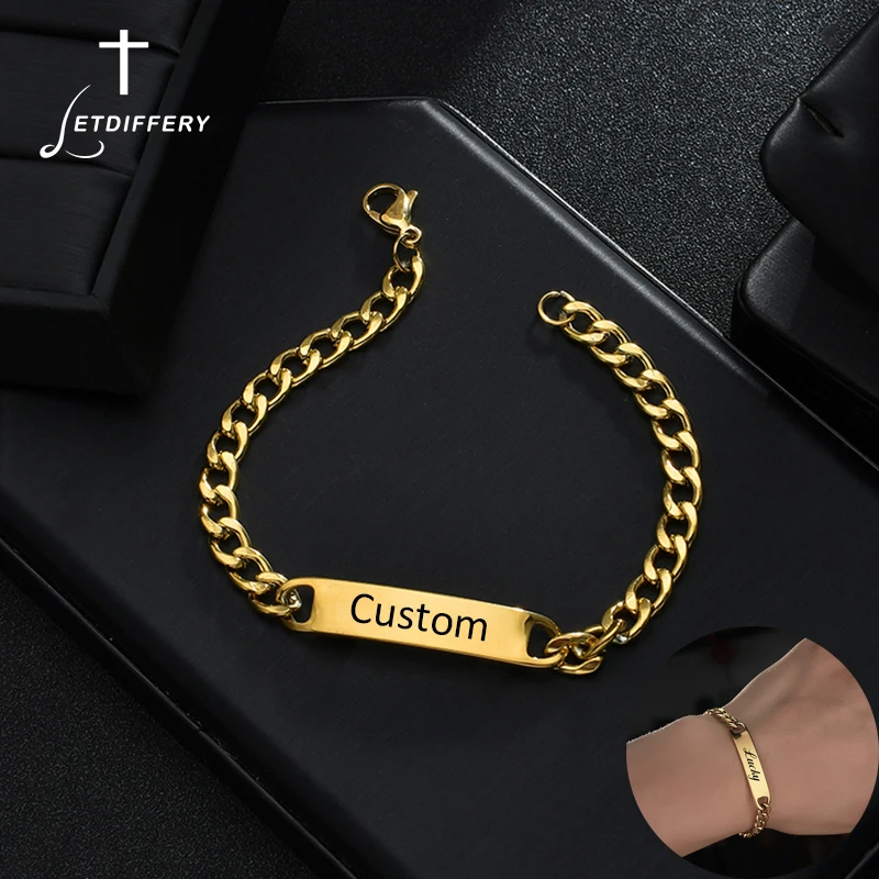 Letdiffery Personalized Eyes Photo Bracelets Stainless Steel Custom Laser Engrave Picture Name Date Men Women Kids Bracelet Gift thumbnail 2