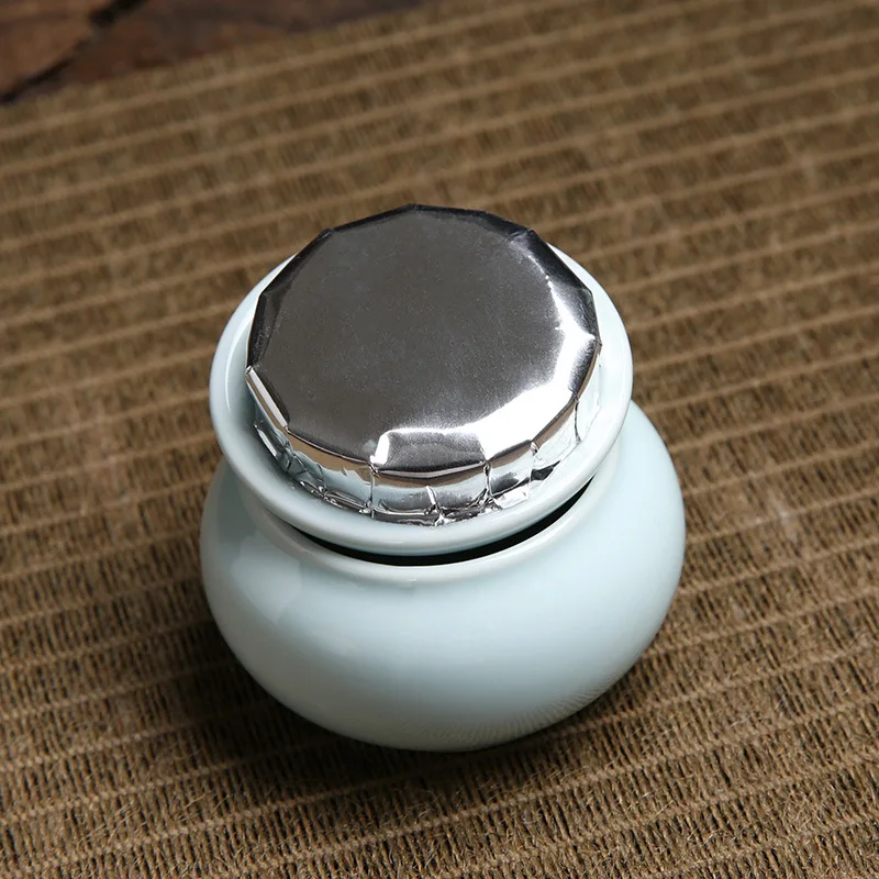 8 Colors Mini Tea Box Glazed Ceramic Jar Storage Boxes Pottery Airtight Coffee Kitchen Food Pots Ointment thumbnail 3