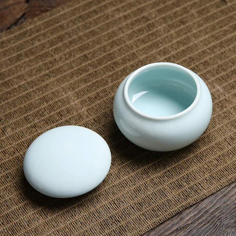 8 Colors Mini Tea Box Glazed Ceramic Jar Storage Boxes Pottery Airtight Coffee Kitchen Food Pots Ointment thumbnail 4