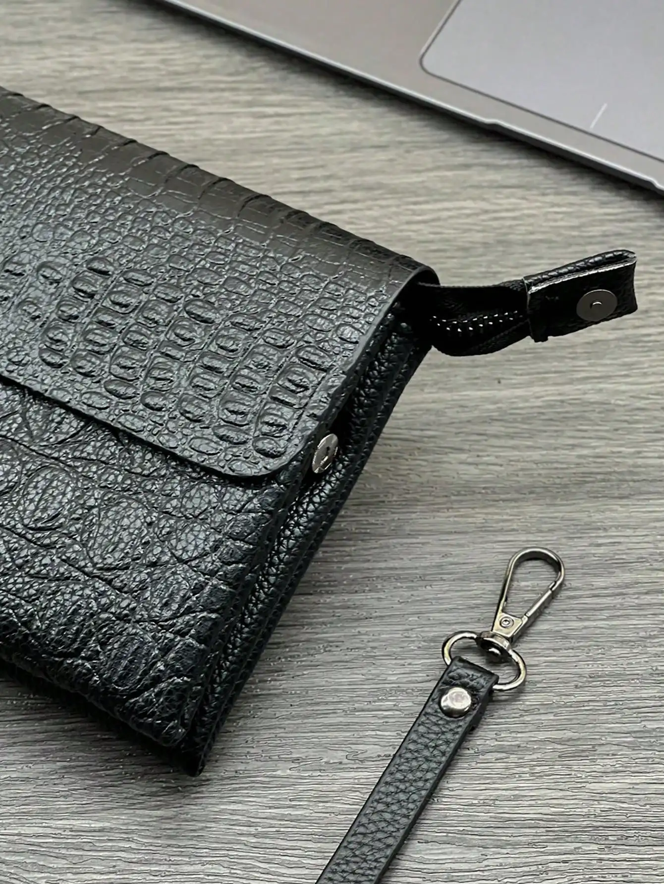 Fashion Crocodile Pattern Clutch Bag Business Portable Large Capacity Multifunctional Handbag Flap Zipper Clutch Bag thumbnail 4