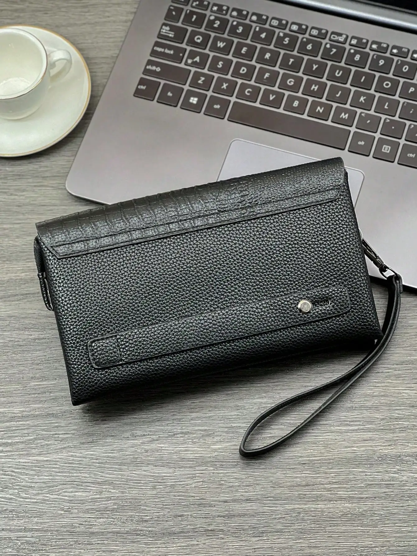 Fashion Crocodile Pattern Clutch Bag Business Portable Large Capacity Multifunctional Handbag Flap Zipper Clutch Bag thumbnail 6