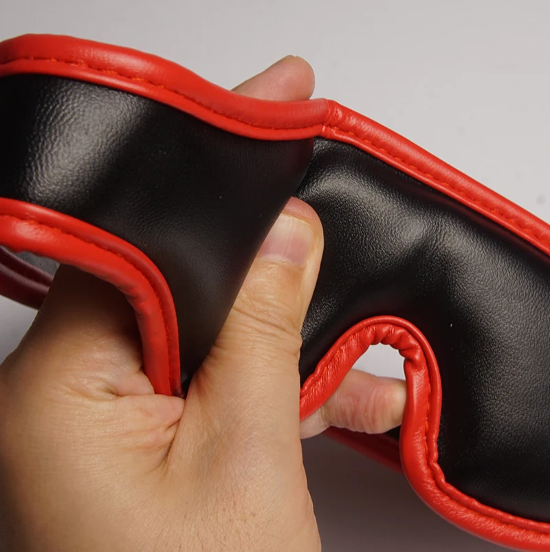 Leather Bondage Curved Blindfold,BDSM Soft Padded Cover Eye Mask,Sex Toys for Couples,Adult Games,Slave Eyemask,Restraints thumbnail 2