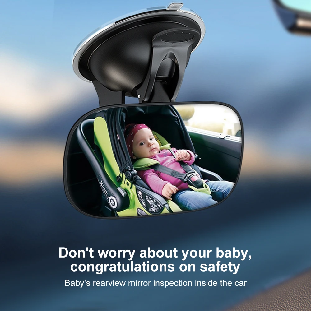 Car Rearview Mirror Wide View Safety Mirror For Windshield Infant Car Seats Clear Reflection 360-Degree Rotatable Adjustable thumbnail 2