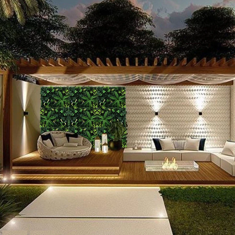 60x40cm Artificial Plant Green Wall Landscape Home Garden Jungle Decor Fake Plants Plastic Lawn Wall Panels Garden Fence Decorat thumbnail 4