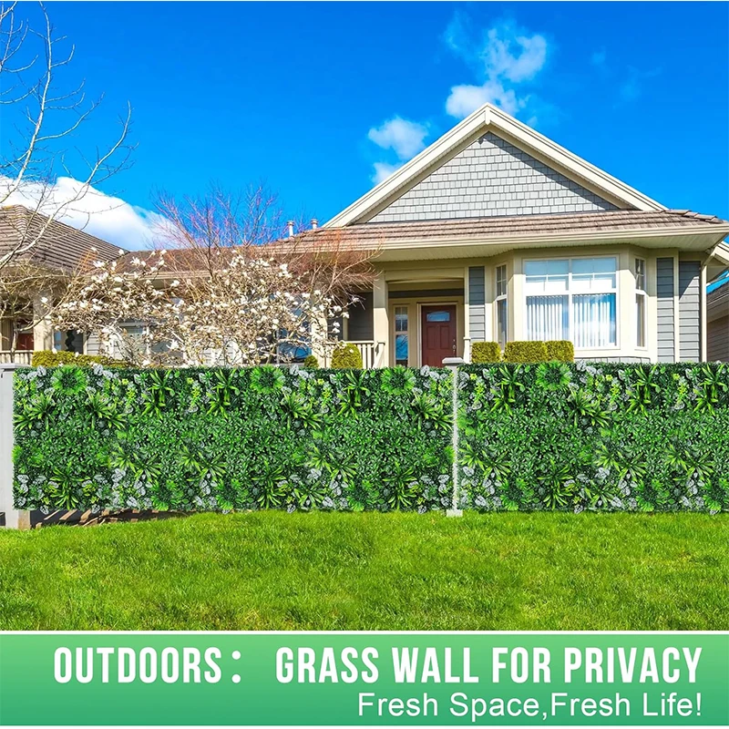 60x40cm Artificial Plant Green Wall Landscape Home Garden Jungle Decor Fake Plants Plastic Lawn Wall Panels Garden Fence Decorat thumbnail 2