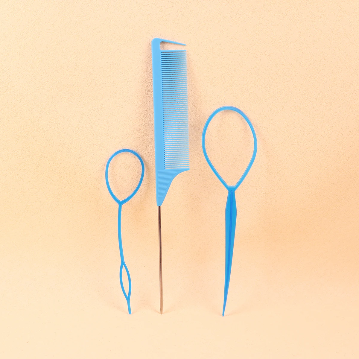3pcs of hair braiding tools, designed for hair styling mouse tail combs to distribute hair braiding，Special for real hair wigs thumbnail 5