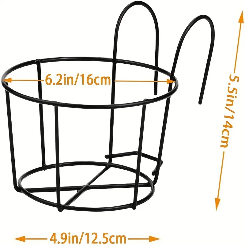 4pcs Stylish Round Metal Hanging Planters - Perfect for Balcony, Garden & Indoor Decor! thumbnail 4