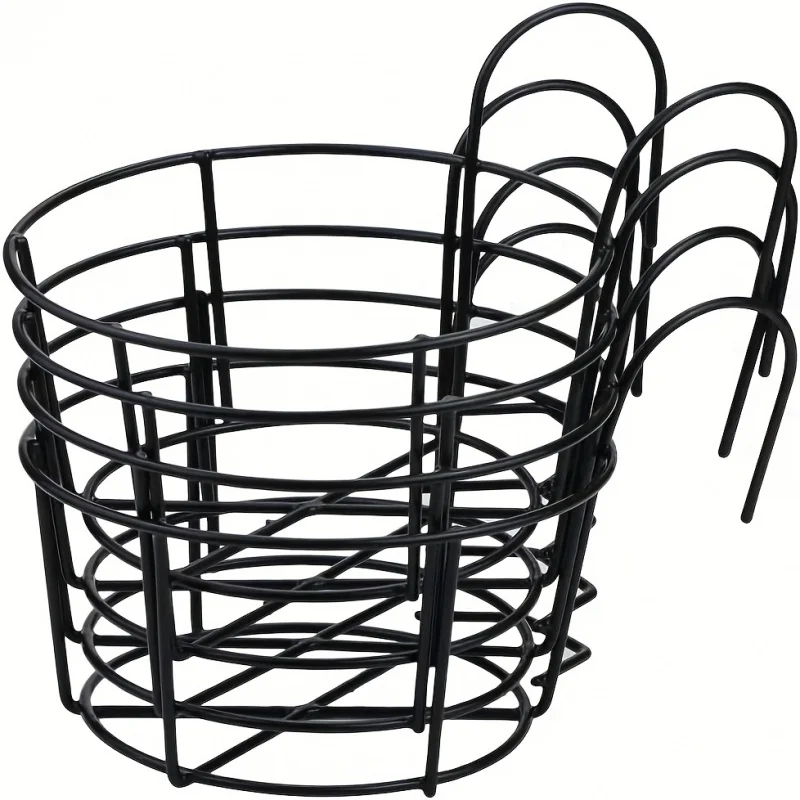 4pcs Stylish Round Metal Hanging Planters - Perfect for Balcony, Garden & Indoor Decor! thumbnail 2