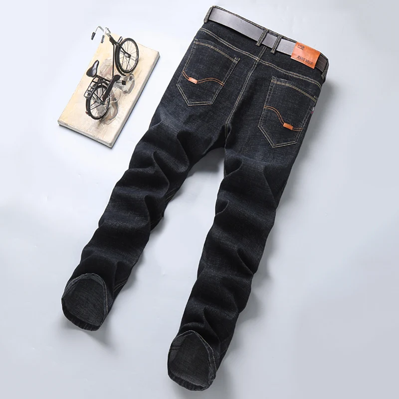 New Men Light Luxury Stretch Slim Fit Pants Comfortable Soft Business Fashion Straight Casual Denim Trousers Male Brand Clothing thumbnail 5