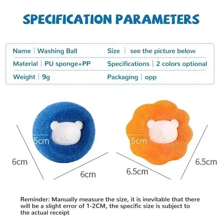 Laundry Balls Pet Hair Collector for Washing Machine Reusable Laundry Lint Catcher Removes Lint From Clothes Pet Cat Accessories thumbnail 6