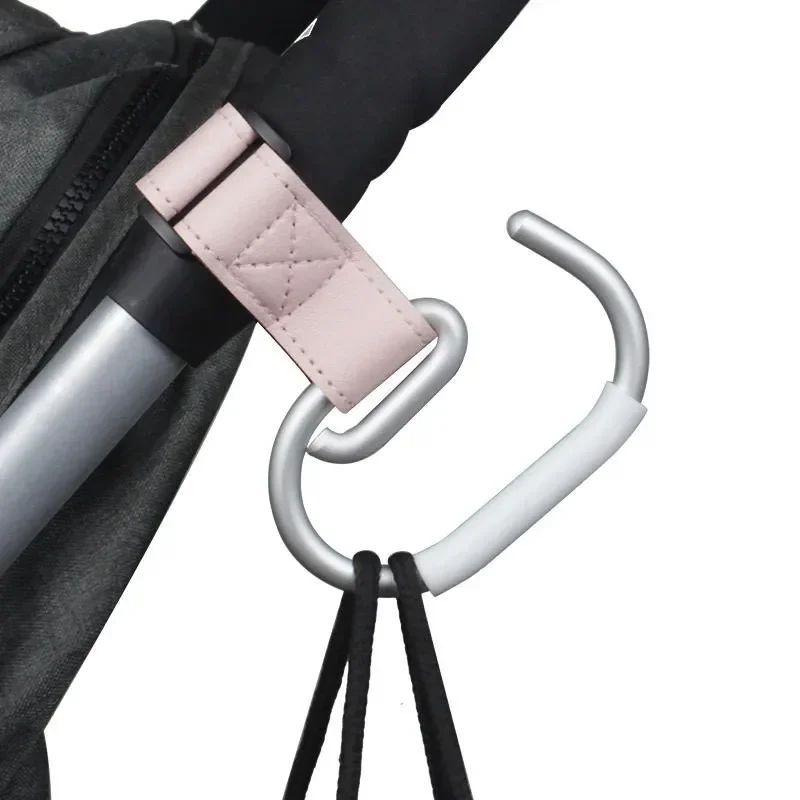 New PU Leather Stroller Hooks Rotate 360 Degrees Multifunctional Leather Hooks for Bags Stroller Accessories Christmas Gift thumbnail 3