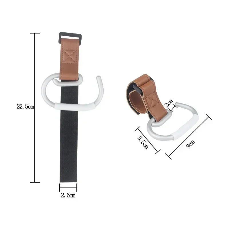 New PU Leather Stroller Hooks Rotate 360 Degrees Multifunctional Leather Hooks for Bags Stroller Accessories Christmas Gift thumbnail 4