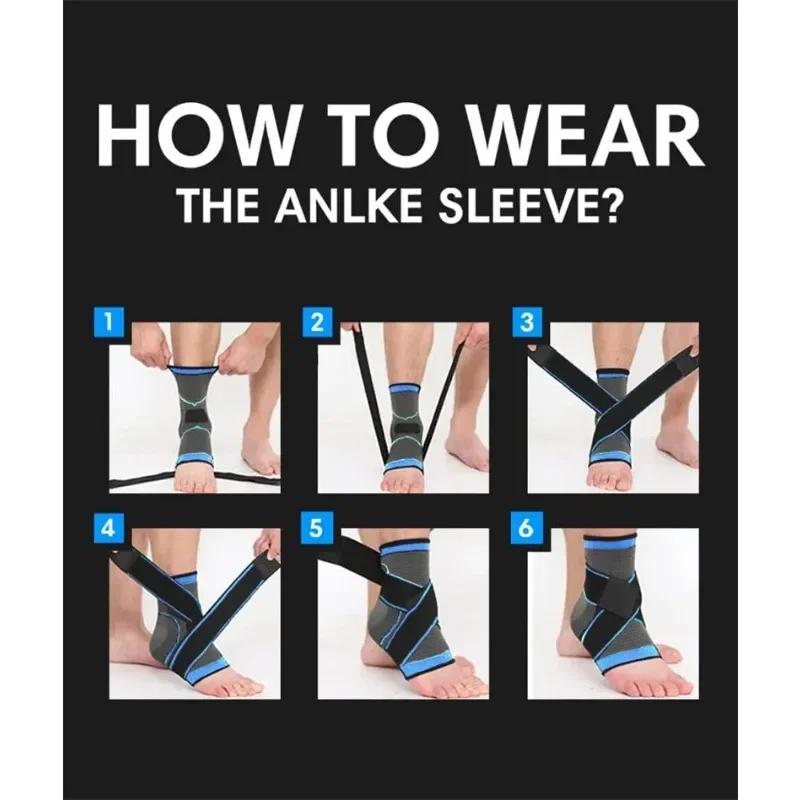 Adjustable Ankle Support Compression Ankle Brace Protector for Running Basketball Soccer Outdoor Sports Gym Bandage Ankle Strap thumbnail 5