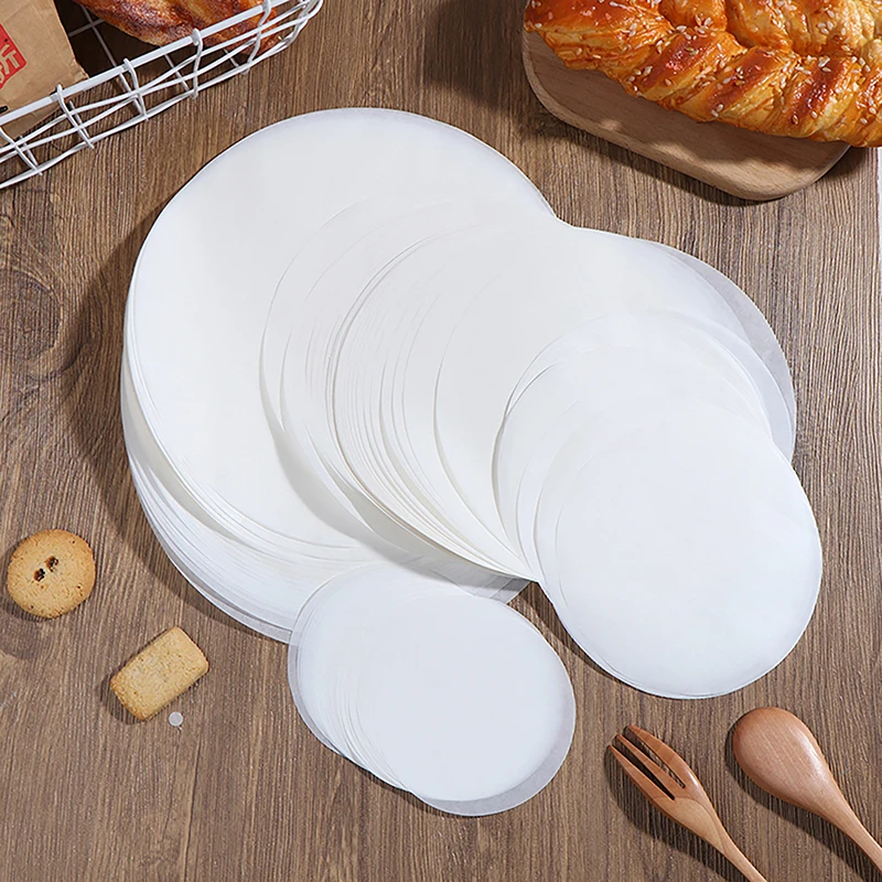 50Pcs Circle Parchment Paper Baking Oiled Paper  Multifunction Liner BBQ Oven Patty Hamburger Paper Steamer Liners Baking Tool thumbnail 2