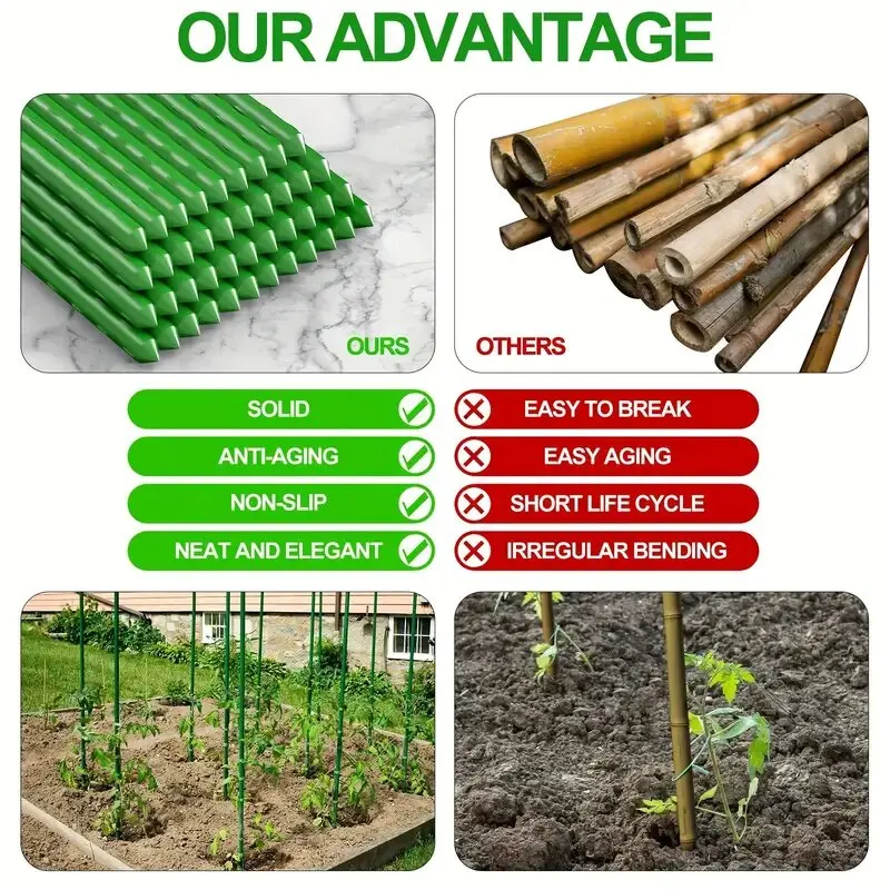 "Sturdy Growth" 20Pack Multi-Purpose Plant Support Stakes - Durable Vegetable & Vine Trellis For Tomatoes, Cucumbers, Grapes thumbnail 3