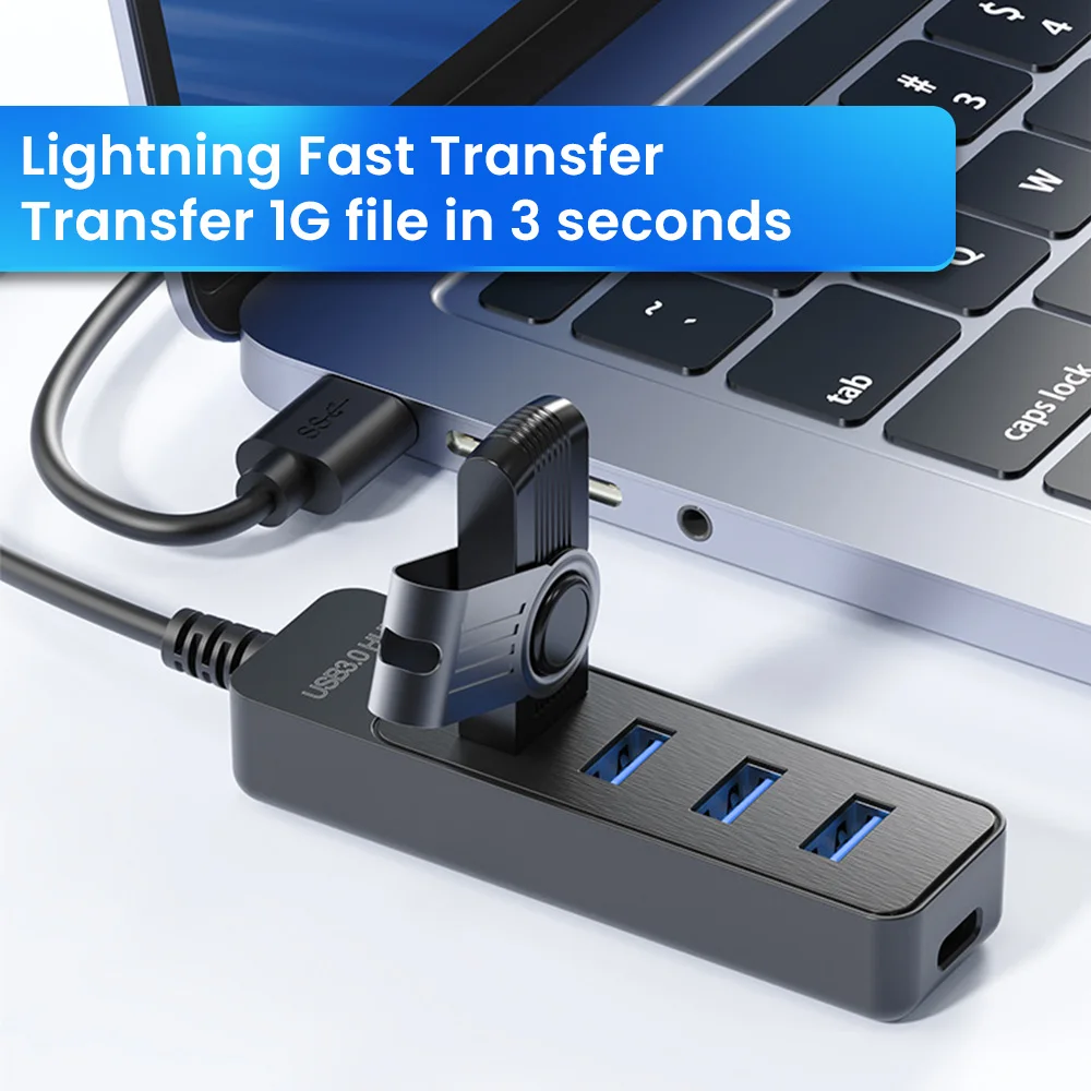5 Ports USB 3.0 Hub Multi Splitter Extender Type-C HUB Converter Expander for Macbook Pro PC Computers Laptop thumbnail 2