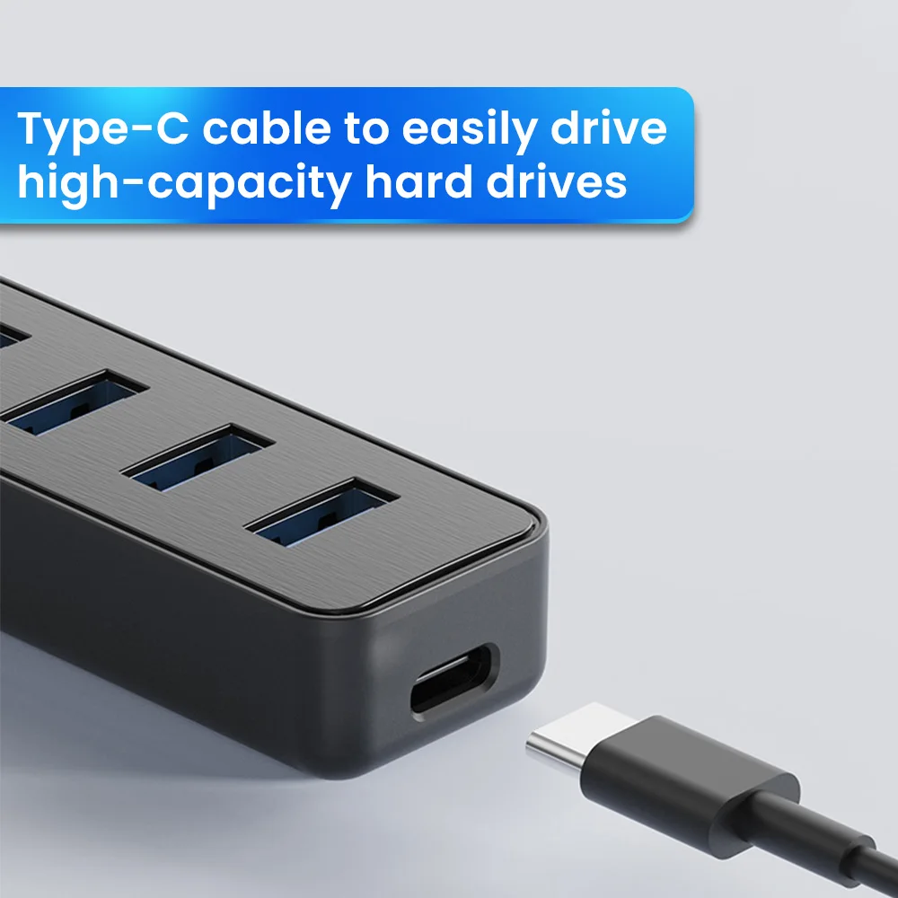 5 Ports USB 3.0 Hub Multi Splitter Extender Type-C HUB Converter Expander for Macbook Pro PC Computers Laptop thumbnail 5