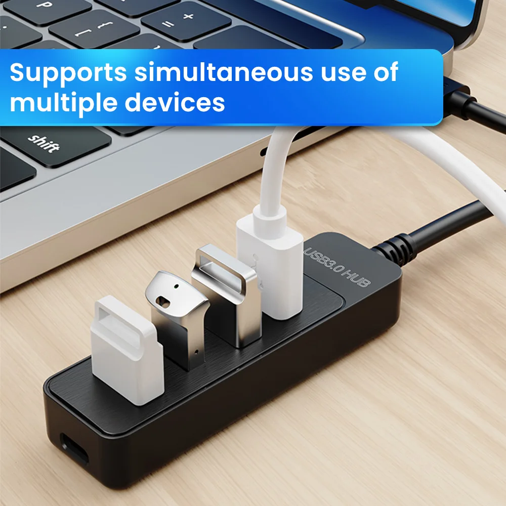 5 Ports USB 3.0 Hub Multi Splitter Extender Type-C HUB Converter Expander for Macbook Pro PC Computers Laptop thumbnail 3