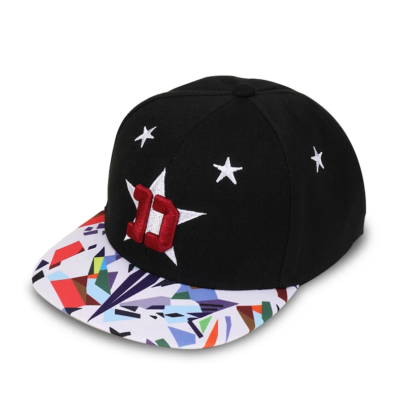 Men's Fashion White Embroidered Five-Pointed Star Baseball Cap Hip-Hop Snapback Hat Street Dance Hip Hop Hat Snapback Cap thumbnail 5