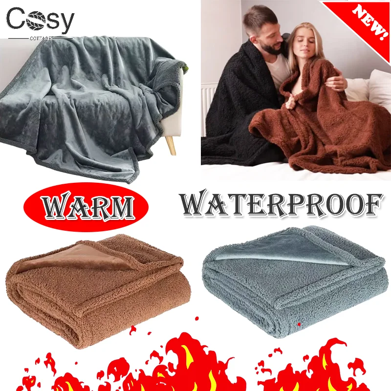 Summer Air Conditioning Blanket Couple Romantic Blankets Warm Cozy Shaggy Blanket-thickened King Size 100% Waterproof