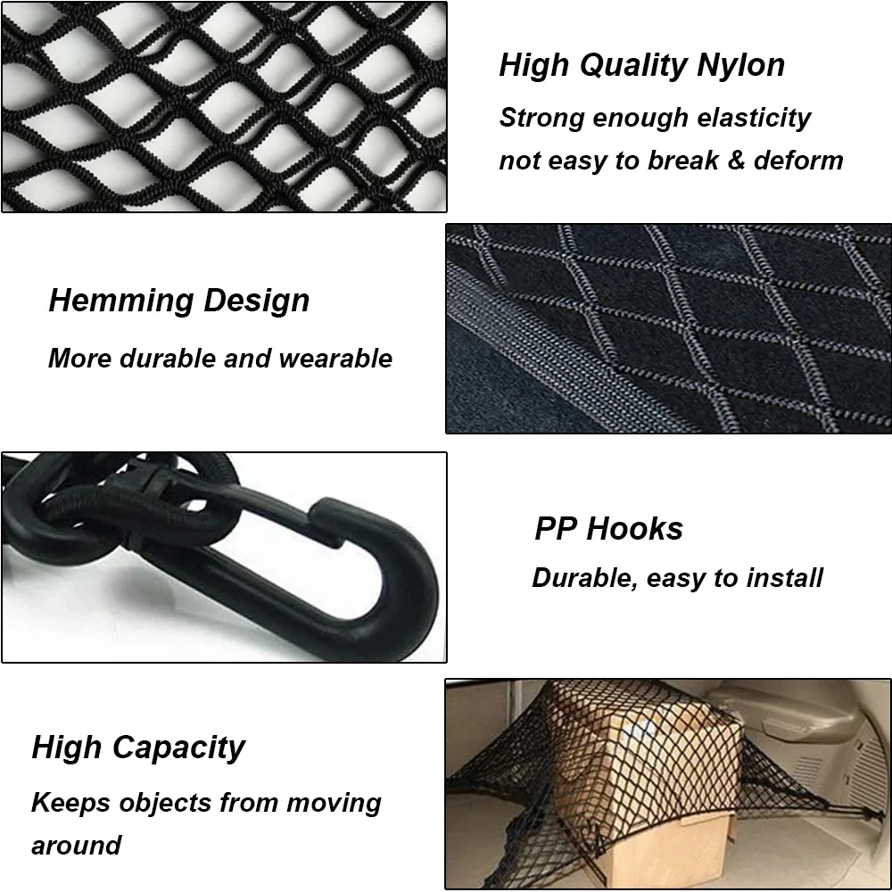 Universal Car Trunk Net Elastic Luggage Net Cargo Organizer Storage Nylon Mesh Nets Stretchable Car Interior Mesh Network Pocket thumbnail 3