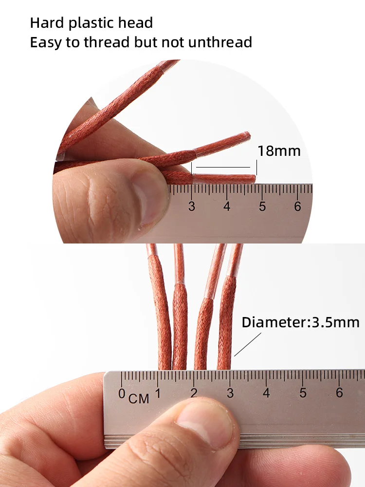 Round pure cotton waxed shoelaces 1 pair 60/70/80/90/100/120/140/160/180cmOxford Shoe LacesBoots Laces Waterproof Leather12Color thumbnail 5