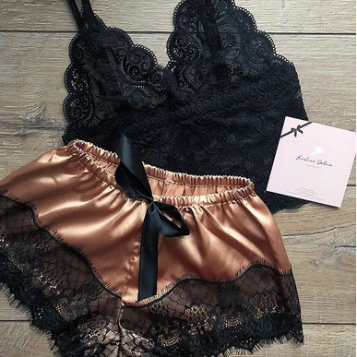 Pajama Sets Sexy Pajamas for Women 2 Pieces Top Shorts Set Sleepwear Clothes Lace Pajamas Underwear Lingerie thumbnail 5