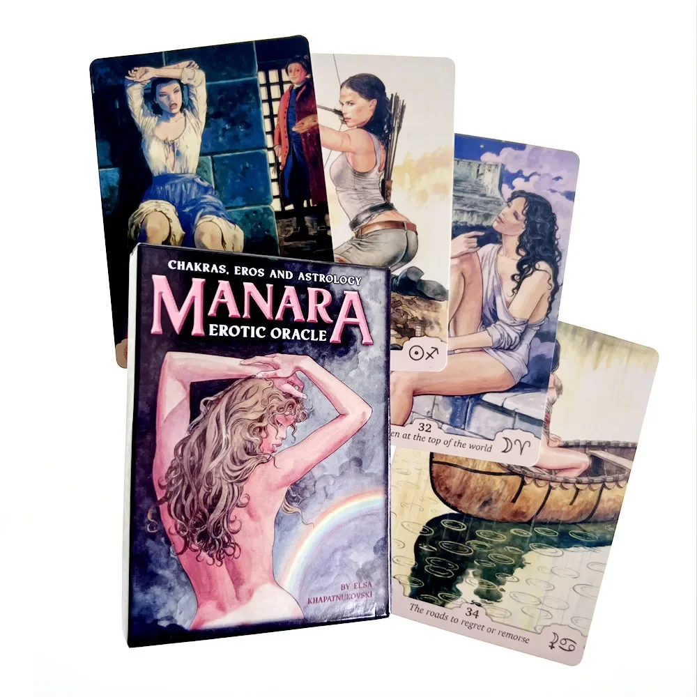 Chakras Eros And Astrology Manara Erotic Oracle Cards A 35 Tarot English Divination Tarot Cards Family Party Board Game thumbnail 5
