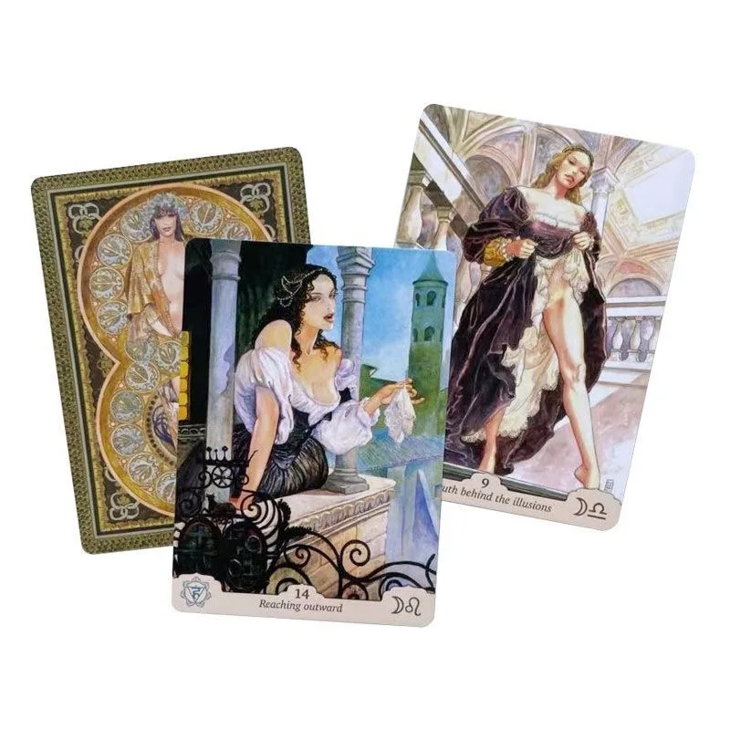 Chakras Eros And Astrology Manara Erotic Oracle Cards A 35 Tarot English Divination Tarot Cards Family Party Board Game thumbnail 2