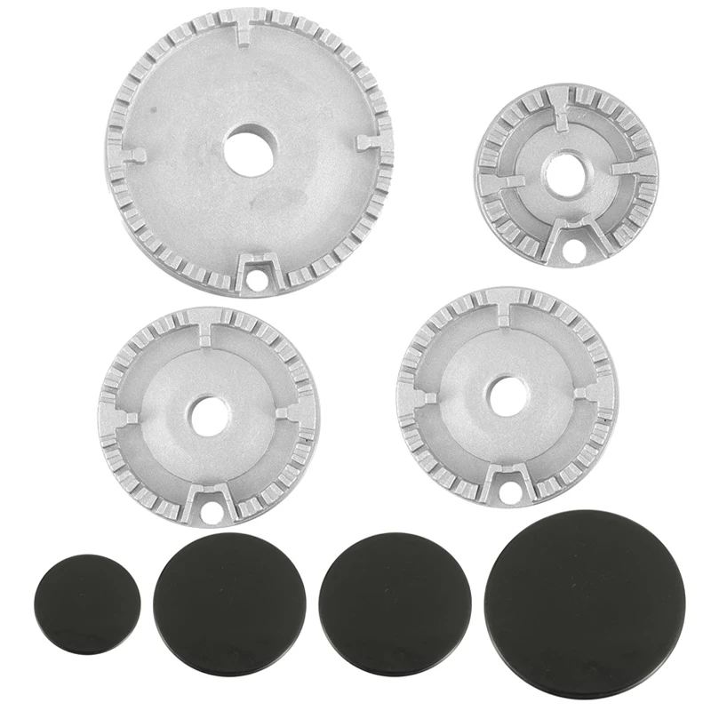 1 Set Gas Stove DIY Accessories Oven Gas Hob Burner Flat/Concave Fire Cover Crown Flame Cap Gas Burner Flame Cap thumbnail 2