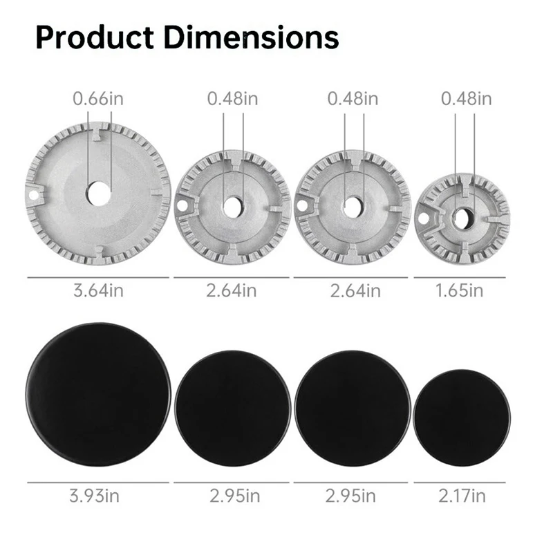 1 Set Gas Stove DIY Accessories Oven Gas Hob Burner Flat/Concave Fire Cover Crown Flame Cap Gas Burner Flame Cap thumbnail 6