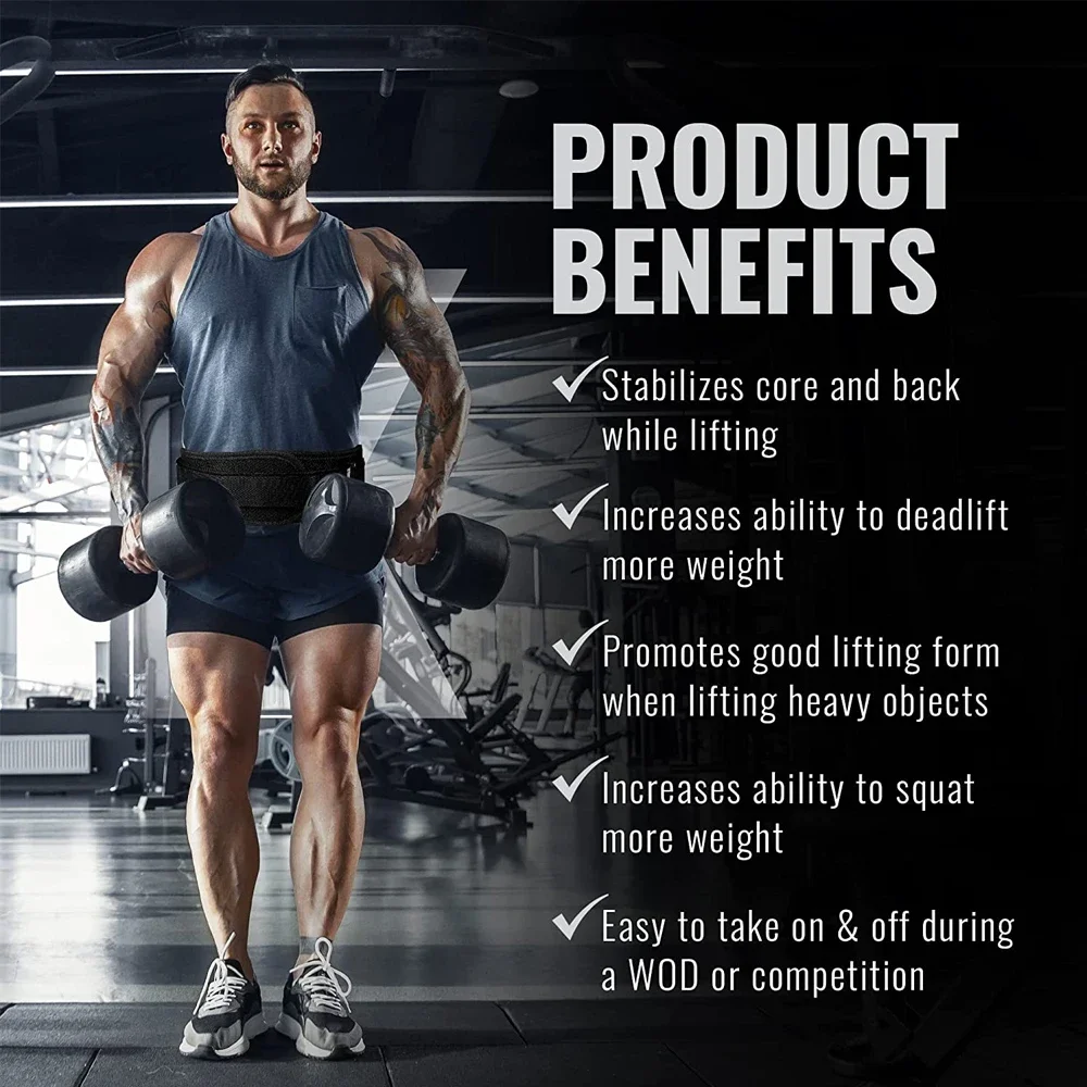Sports Fitness Weight Lifting Waist Belts Gym Workout Lumbar Back Support, Powerlifting, Strength Training, Squat, Weightlifting thumbnail 4