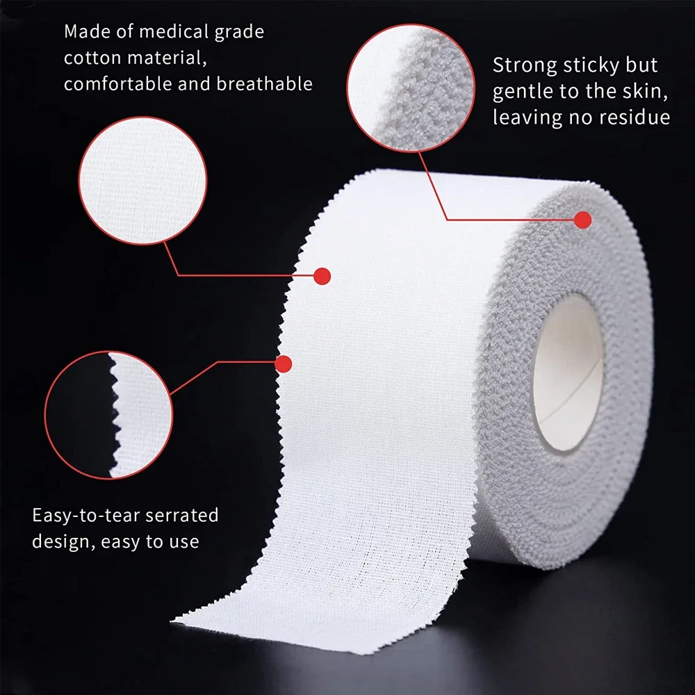 1 Roll White Self-Adhesive kinesiology Tape Skin Friendly Elastic Sports Bandages for Boxing,Football,Basketball Accessories thumbnail 2