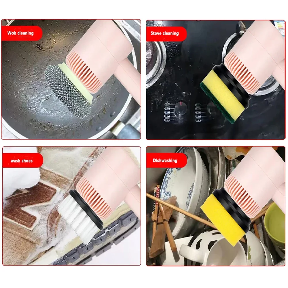 3 in 1 Electric Cleaning Brush USB Rechargeable Automatic Kitchen Dishwashing Brush Bathtub Tile Professional Cleaning Brush thumbnail 5