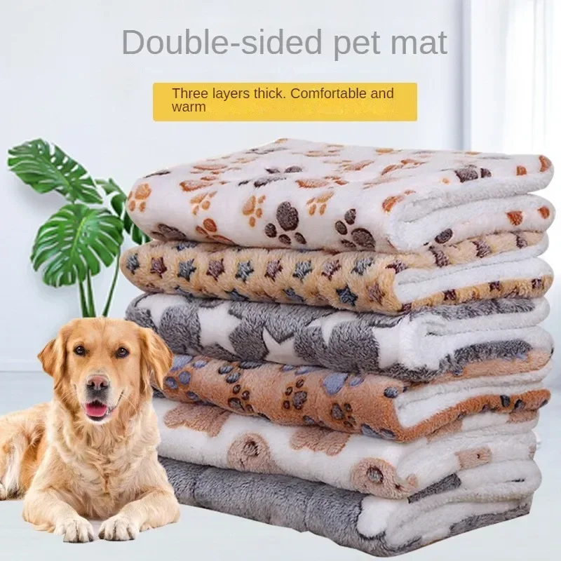 Double-sided Pet Mat Mats Short Plush Pet Sleeping Bed for Cats Small Dogs Cute Pet Pad Blanket Warm Kitten Cushion Cat Sofa Bed thumbnail 4