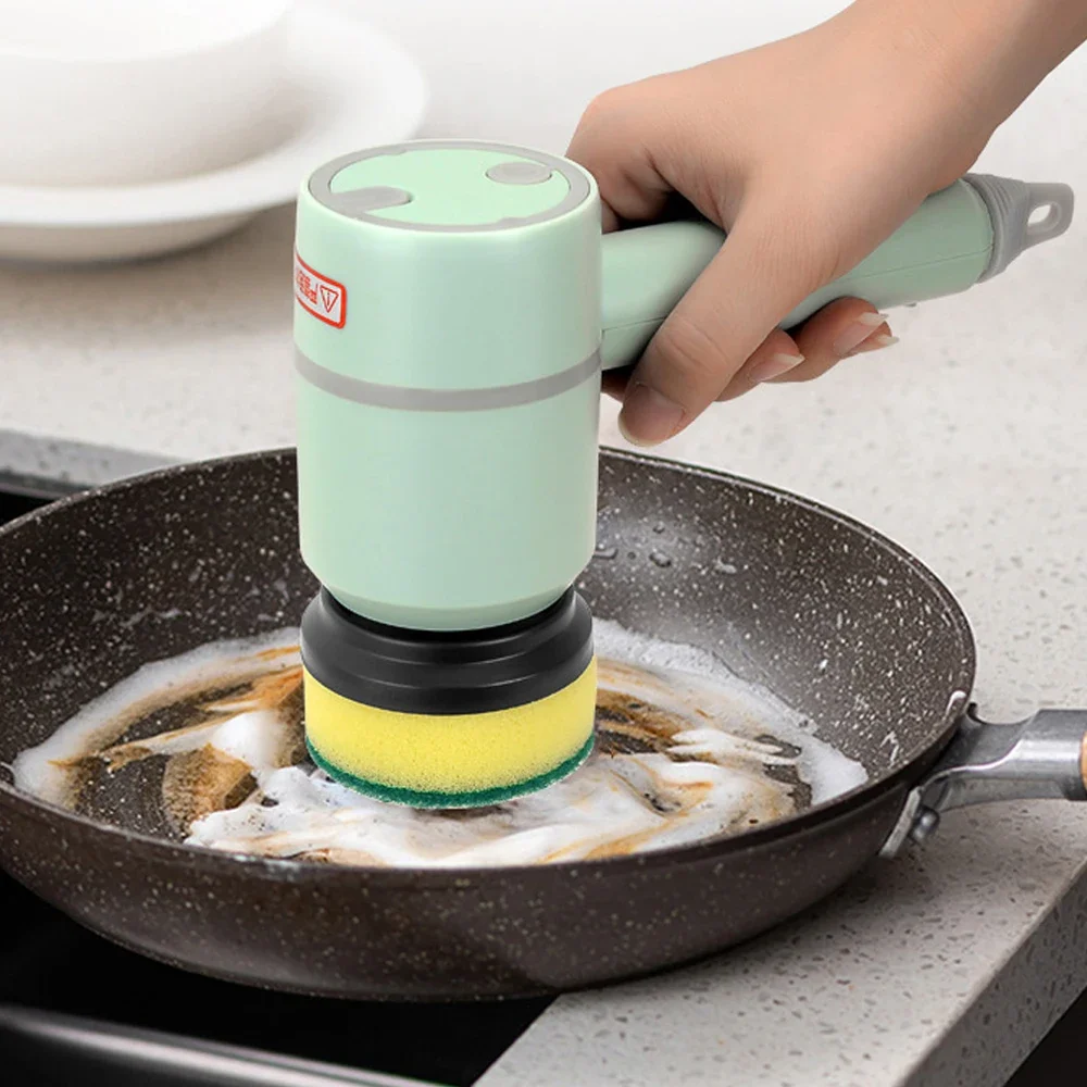 3 in 1 Electric Cleaning Brush Kitchen Dishwashing Home USB Rechargeable Electric Rotary Scrubber Household Appliances Cleaning thumbnail 3