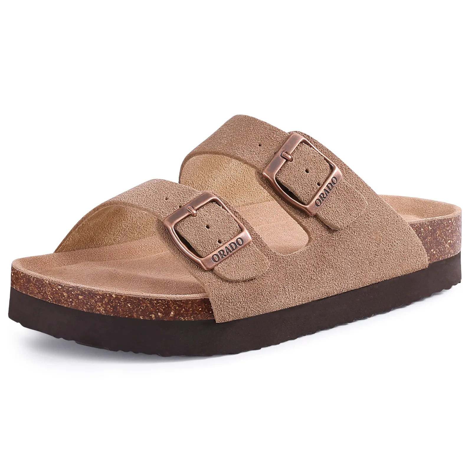 Smile Pop Classic Arizoan Men Suede Slippers Men Clogs Sandals Cow Suede Outdoor Antiskid Slippers with Adjustable Buckle Straps thumbnail 2