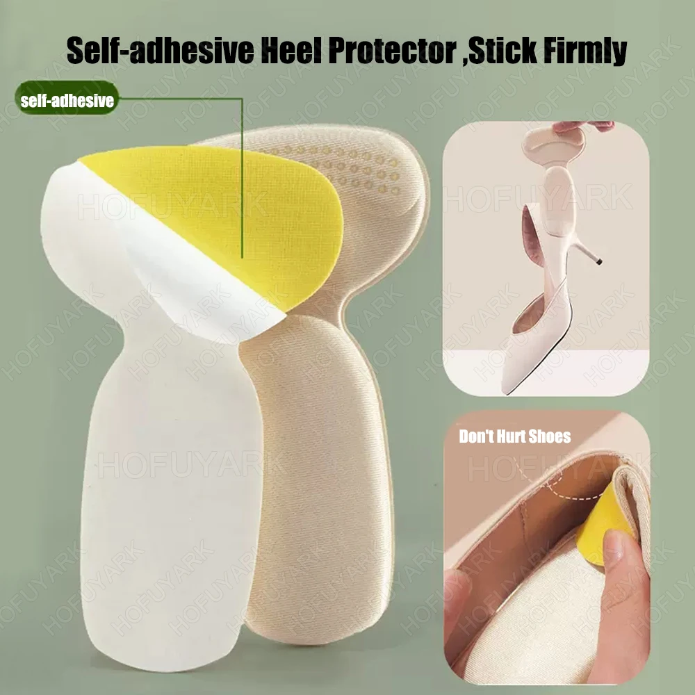6pcs Heel Pads for Shoes Too Big Adjust Size Sponge Heel Protector Stickers High Heels Pain Relief Inserts Foot Insoles Women thumbnail 6