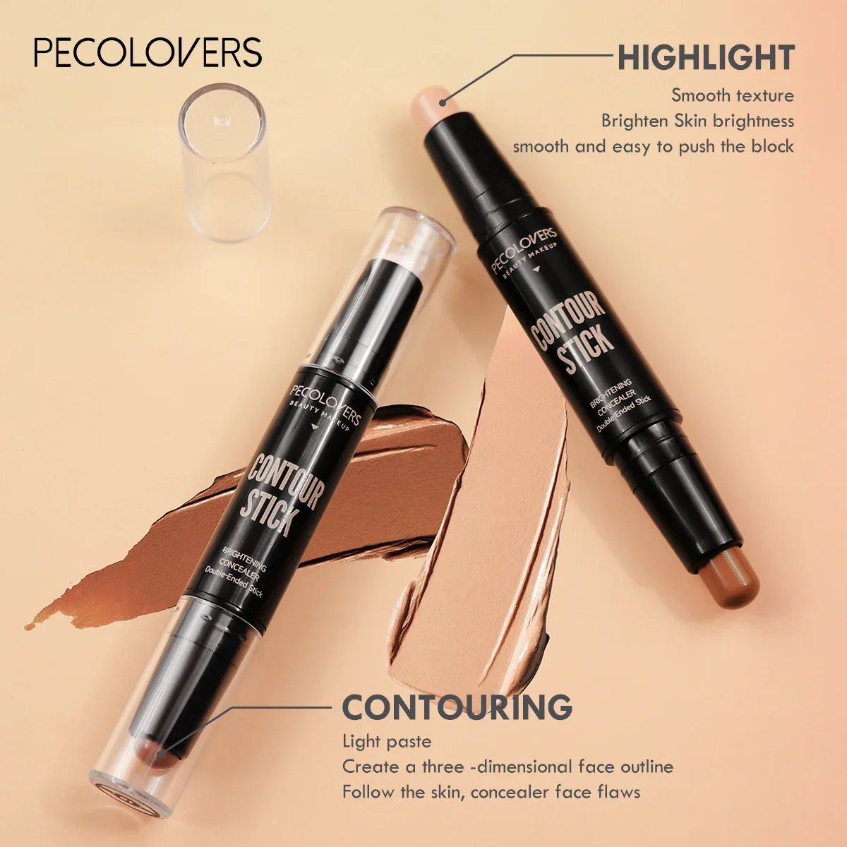 Double Head Highlight Pen Face Make Up Liquid Waterproof Contouring Foundation Contour Makeup Concealer Stick Pencil Cosmetics thumbnail 3