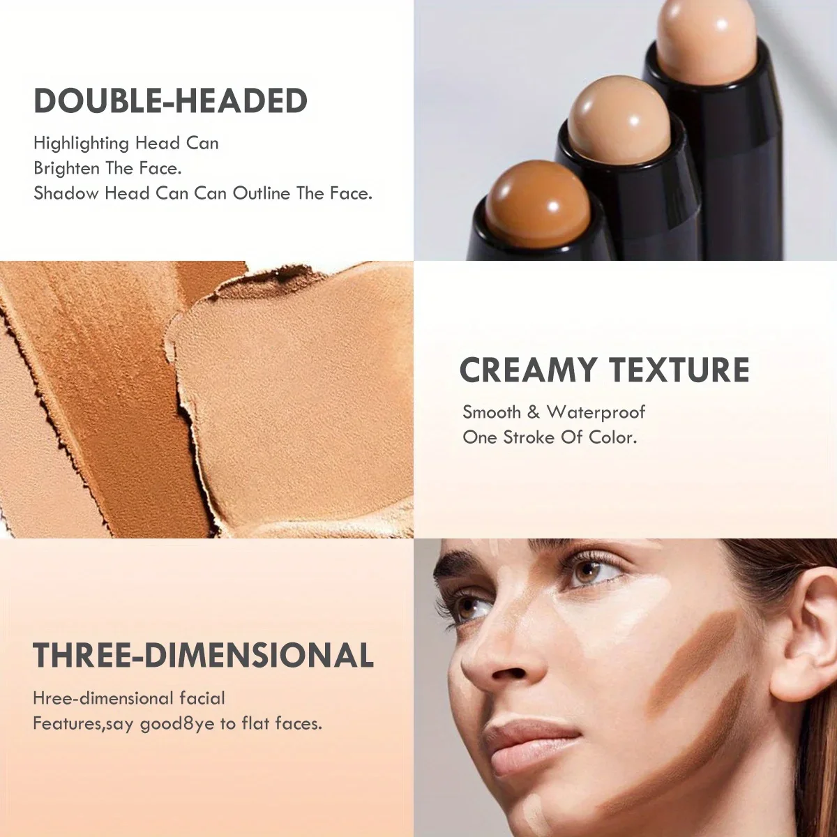 Double Head Highlight Pen Face Make Up Liquid Waterproof Contouring Foundation Contour Makeup Concealer Stick Pencil Cosmetics thumbnail 5