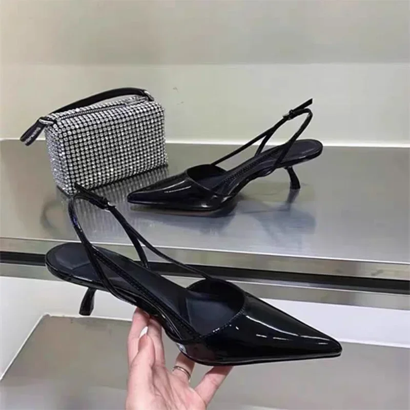 Women Pointed Toe High Heels Shoes Sandals 2024 Dress Party Fashion Summer Slippers New Flip Flops Pumps Mujer Zapatos Slides thumbnail 3