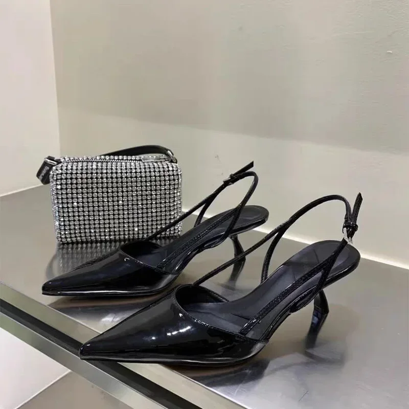 Women Pointed Toe High Heels Shoes Sandals 2024 Dress Party Fashion Summer Slippers New Flip Flops Pumps Mujer Zapatos Slides thumbnail 5