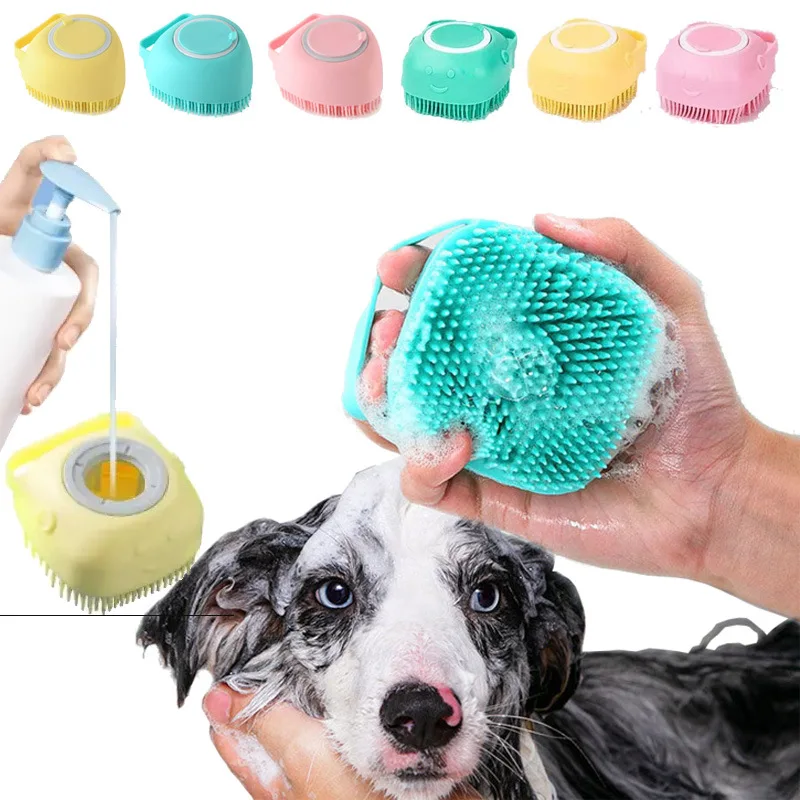 Bathroom Puppy Big Dog Cat Bath Massage Gloves Brush Soft Safety Silicone Pet Accessories for Dogs Cats Tools Mascotas Products thumbnail 3