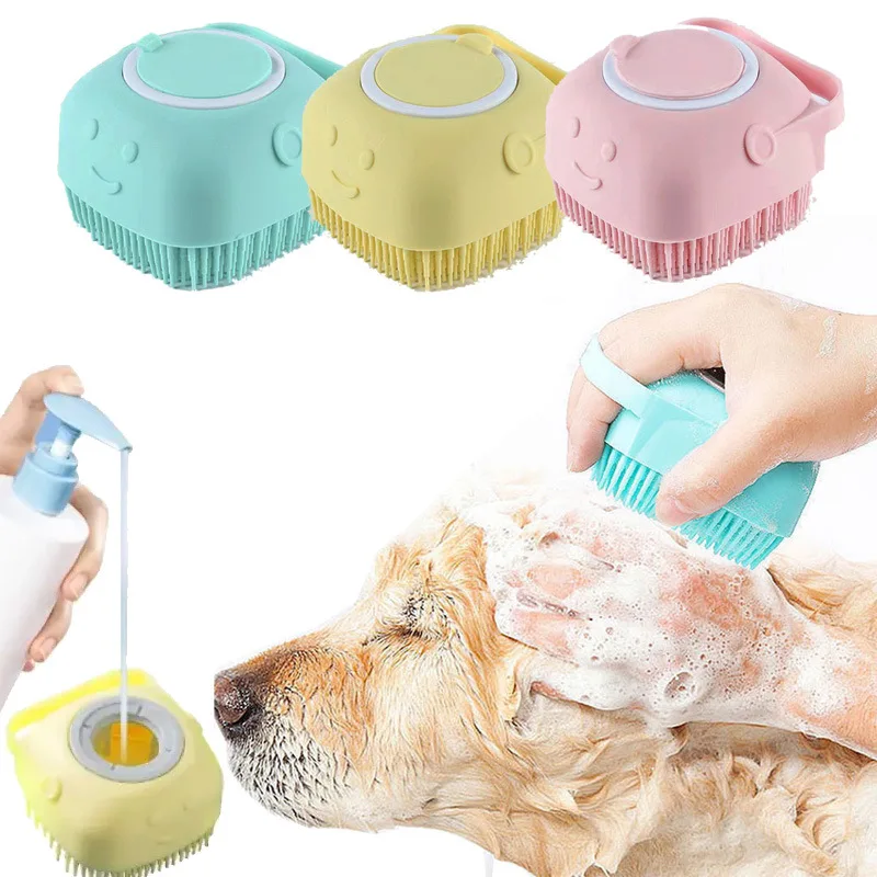 Bathroom Puppy Big Dog Cat Bath Massage Gloves Brush Soft Safety Silicone Pet Accessories for Dogs Cats Tools Mascotas Products thumbnail 2