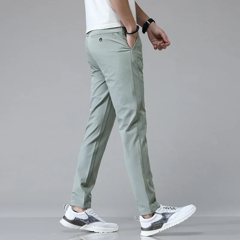 2024 Spring Summer Ultra-thin Men's Stretch Slim Straight Casual Pants High Quality Fashion Breathable Golf Sports Trousers thumbnail 3