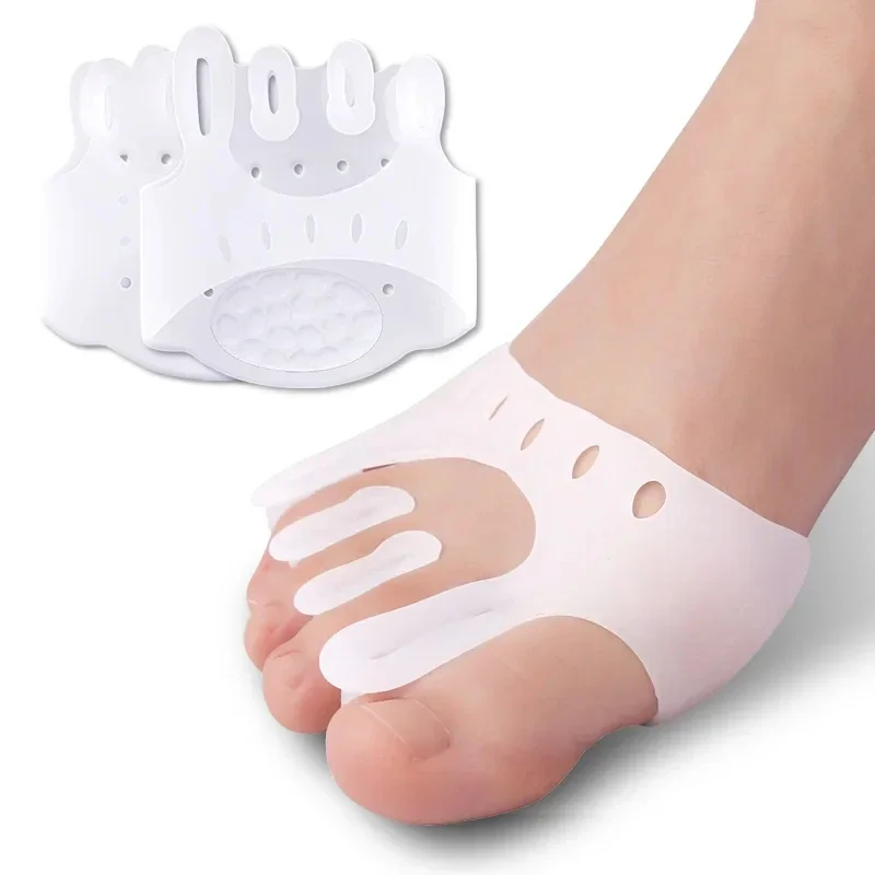 2pieces=1pair Gel Silicone Bunion Corrector Toe Separators Forefoot Pads Orthopedic Braces Orthotic Hallux Valgus Spacers thumbnail 5