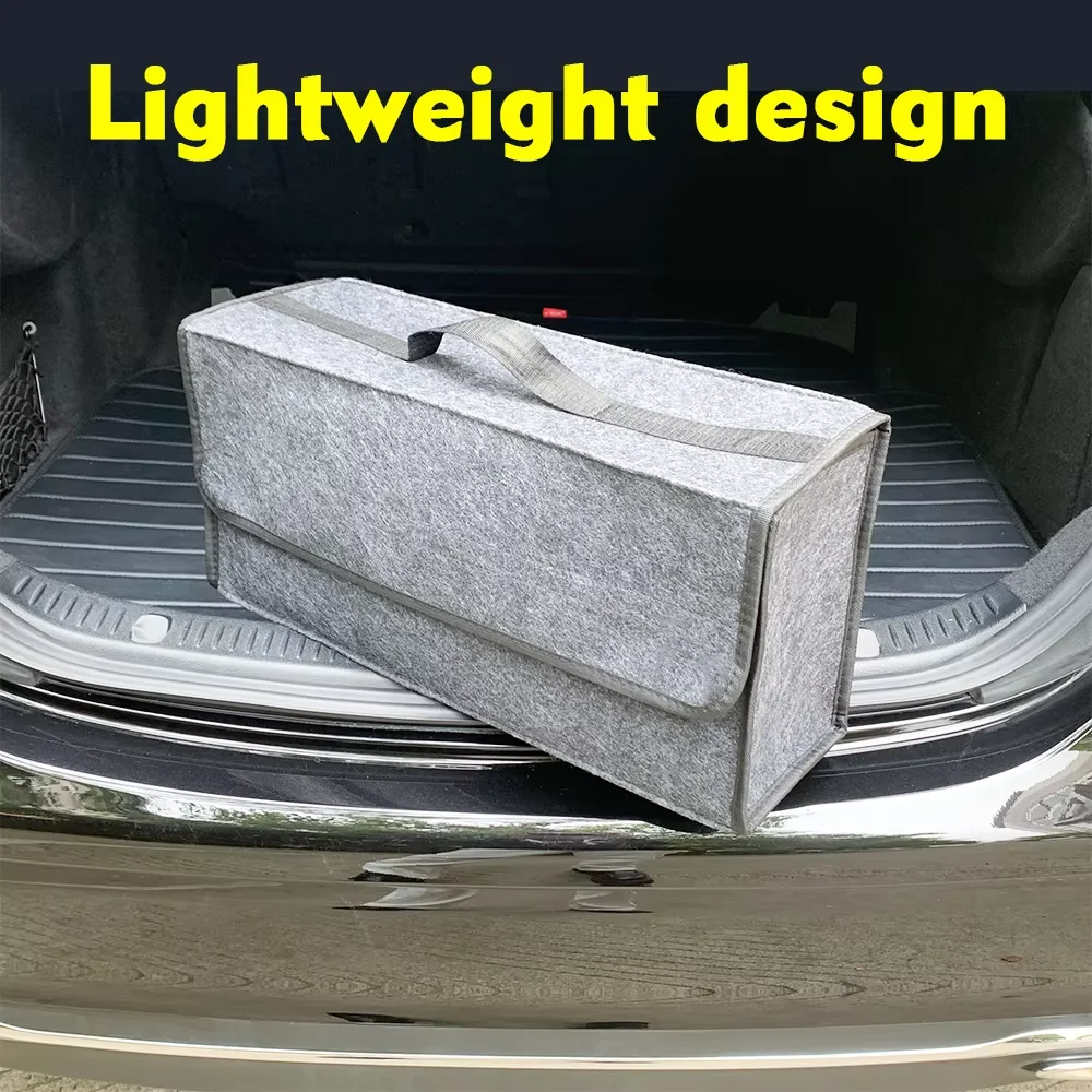 Large Anti Slip Compartment Boot Storage Organizer Tool Car Storage Bag Car Trunk Organizer Soft Felt Storage Box Accessories thumbnail 6